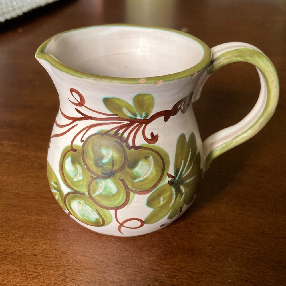Vintage Holt Howard Italy Miniature Pottery Fruit & Floral Creamer Mini Pitcher